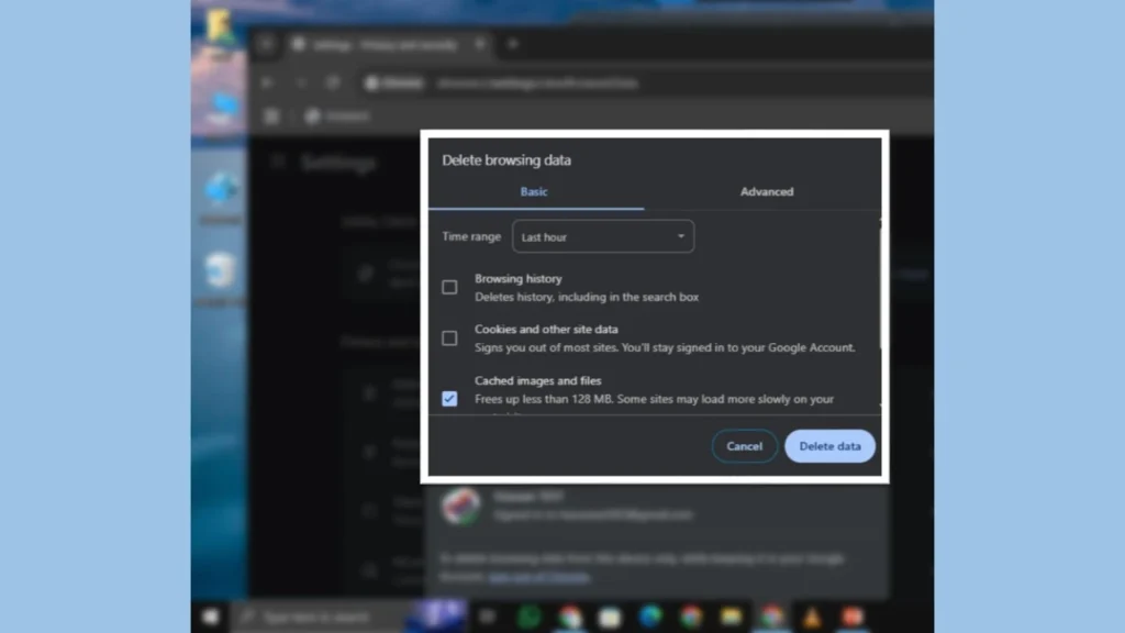 Clear Cache in Chrome for high disk usage recovering
