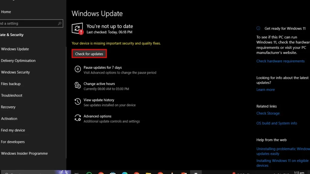 Update Windows & Device Drivers for solving high disk usage