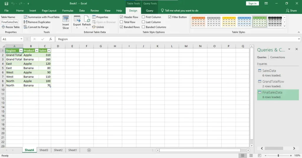 Load Final Data Back to Excel