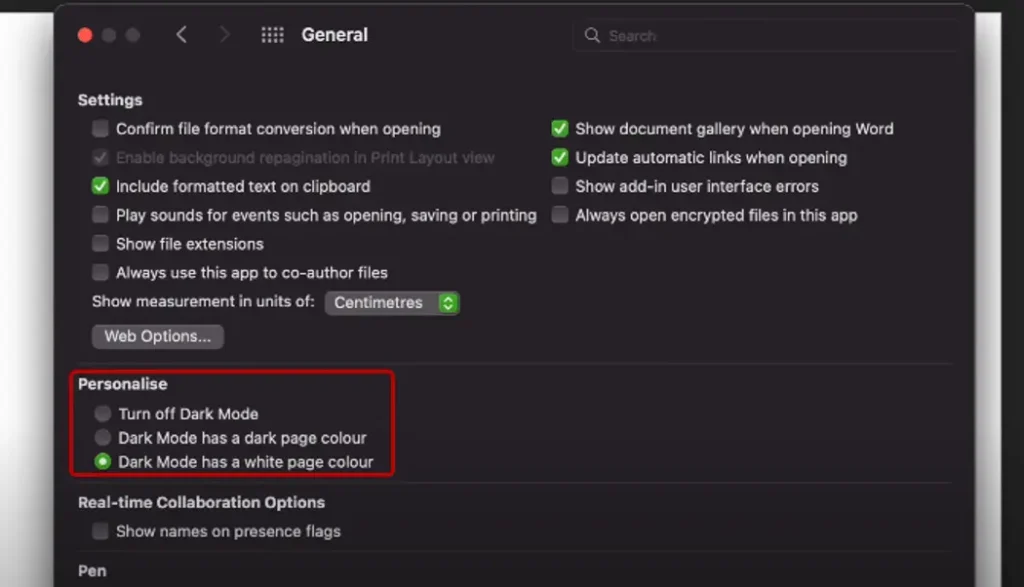 Method 2 – step 3-How to Switch to Light Mode in MS Word on macOS