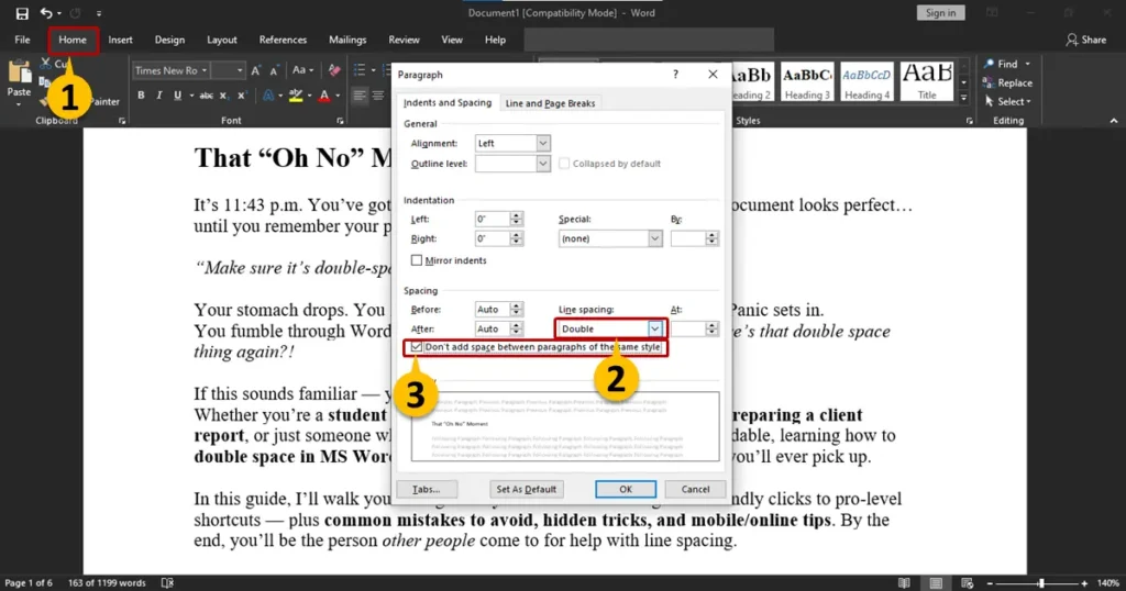 Method 3 – The Paragraph Settings for Precision